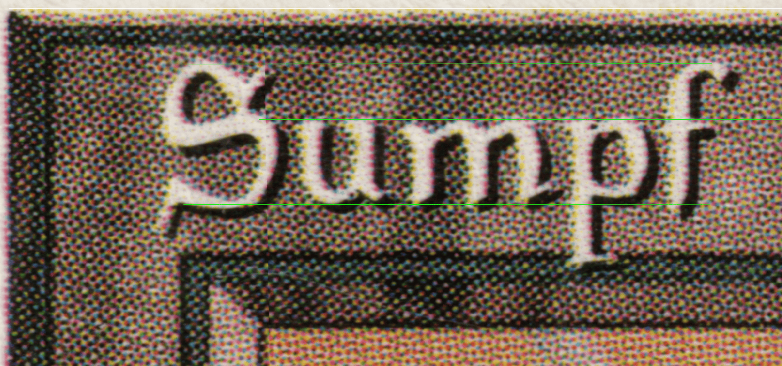 First sample with guides