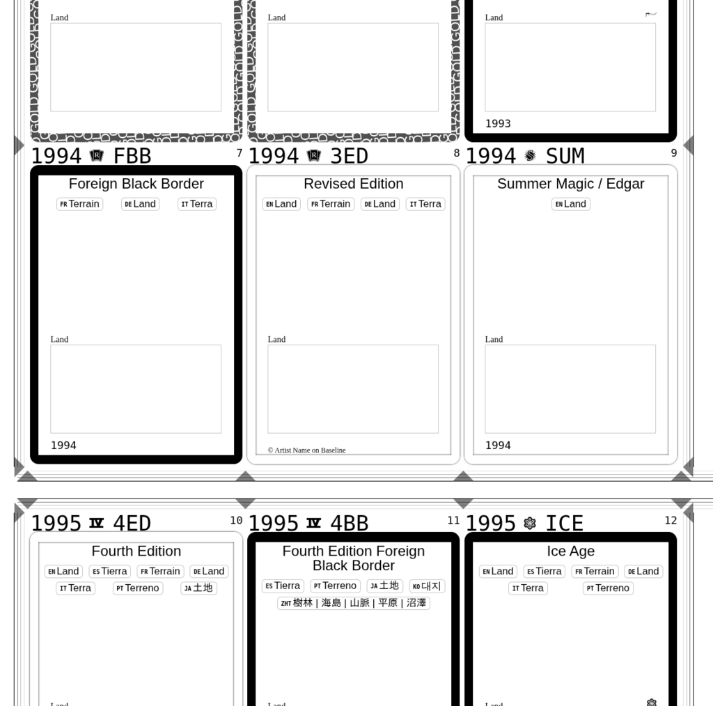 Screenshot of the divider print template