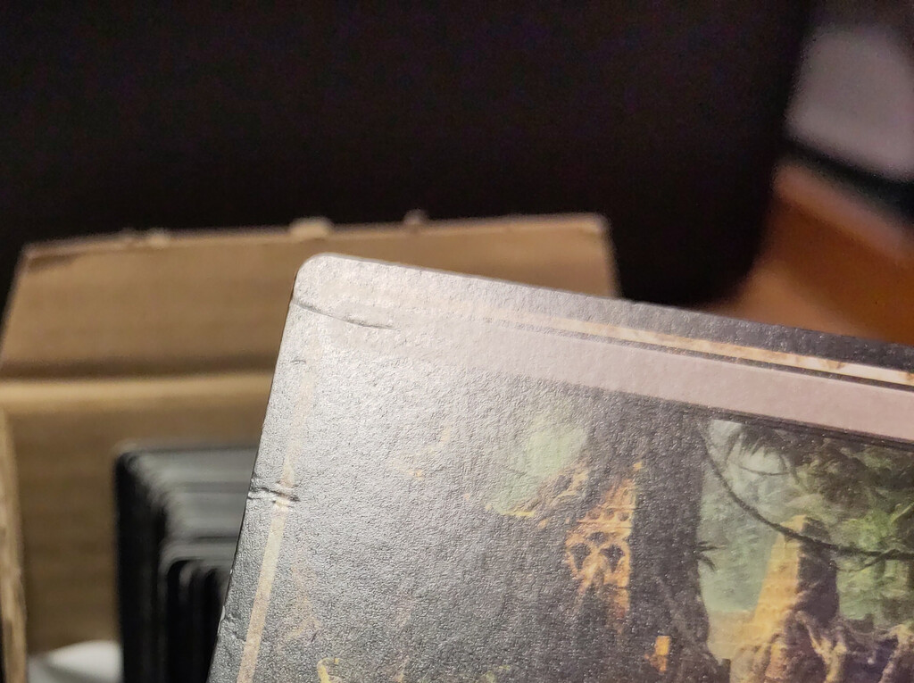 The front of a card, showing clear impressions.